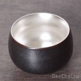 Пиала 90мл, керамика, серебрение (51842)-