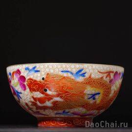 Пиала 90мл, “Дракон”, фаланцай, фарфор из Цзиндэчжэнь (52229)-