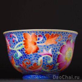 Пиала 125мл “Пион”, фаланцай, фарфор из Цзиндэчжэнь (52231)-