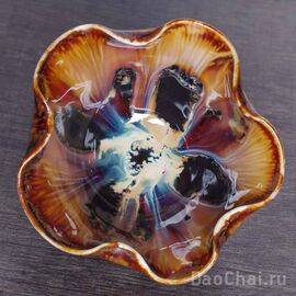 Пиала 120мл «Цветок», обливная керамика (55876)-