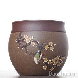 Пиала 155мл "Птица",, роспись глиной по глине (52381)-