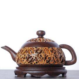 Набор "Курильница сянлу Чайник и благовония в спиралях", венге, орех (950245)-