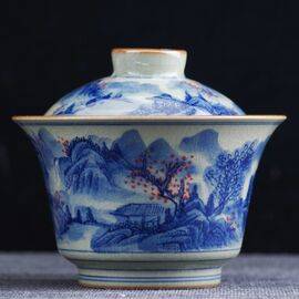 Гайвань 200мл "Пейзаж", фангу цинхуа, без блюдца (400806)-