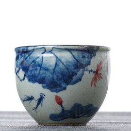 Пиала 125мл "Рыбы среди лотосов", керамика (53175)-