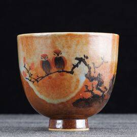 Пиала 140мл "Птицы", керамика из Цзиндечжень (400823)-