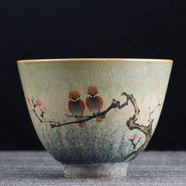 Пиала 120мл "Птицы", керамика из Цзиндечжень (400851)-