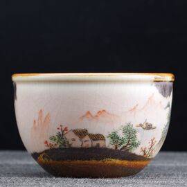 Пиала 145мл "Деревня", керамика из Цзиндечжень (400862)-