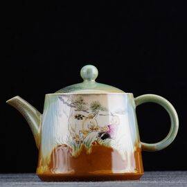 Чайник 180мл "Малыш с поросенком", фарфор из Цзиндечжэнь (400876)-