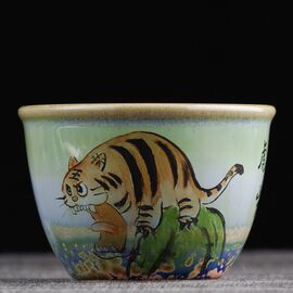 Пиала 75мл "Рёв тигра", керамика из Цзиндечжень (401011)-