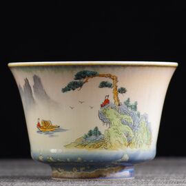 Пиала 110мл "Созерцание на утёсе", керамика из Цзиндечжень (401062)-