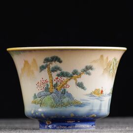 Пиала 110мл "Рыбак", керамика из Цзиндечжень (401063)-