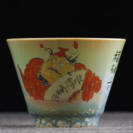 Пиала 75мл "Чжун Куй - борец с духами", керамика из Цзиндечжень (401022)-