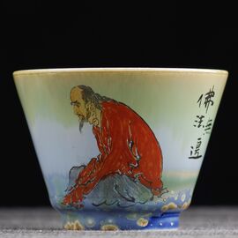 Пиала 75мл "Бодхидхарма - Дамо", керамика из Цзиндечжень (401037)-