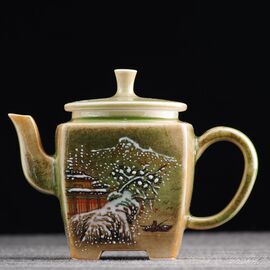 Чайник 110мл "Зимний пейзаж", цзиндэчжэньская керамика (401101)-