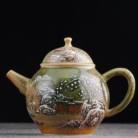 Чайник 195мл "Зимний пейзаж", цзиндэчжэньская керамика (401108)-