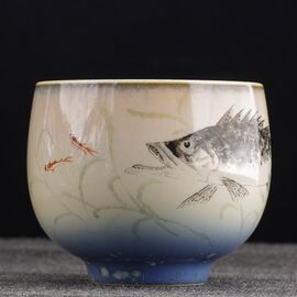 Пиала 130мл "Ёрш", керамика из Цзиндечжень (401156)-