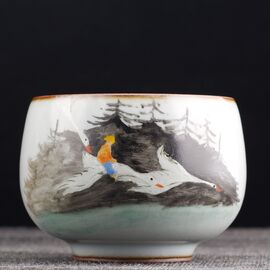 Пиала 100мл "В гостях у Сказки - Гуси-лебеди", жуяо, керамика из Цзиндечжень (401130)-