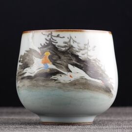 Пиала 130мл "В гостях у Сказки - Гуси-лебеди", жуяо, керамика из Цзиндечжень (401132)-