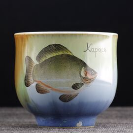 Пиала 85мл "Рыба кормилица - Золотой карась", керамика из Цзиндечжень (401115)-