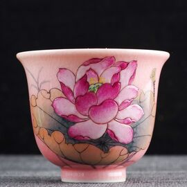 Пиала 85мл "Цветок лотоса", фарфор из Цзиндечжень (401167)-