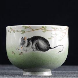 Пиала 90мл "Мышь", фарфор из Цзиндечжень (401256)-
