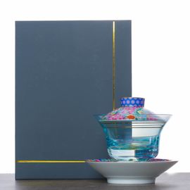 Гайвань 200мл "Цветы", фарфор, сусальное золото (500307)-