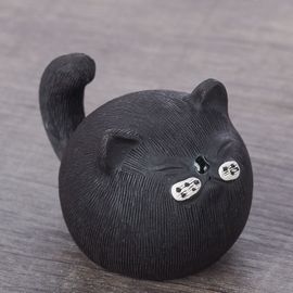 Фигурка "Чёрный кот", исинская глина (61178)-