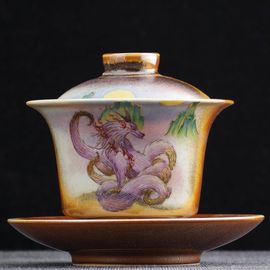 Гайвань 140мл "Цзювэйху из Книги гор и морей", фарфор из Цзиндэчжэнь (401430)-