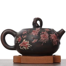 Чайник 260мл "Цветы", цзяньшуйская керамика (790517)-