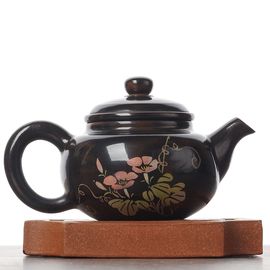 Чайник 90мл "Цветы", цзяньшуйская керамика (790545)-