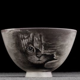 Пиала 125мл "Котик", техника Мохуа (401893)-