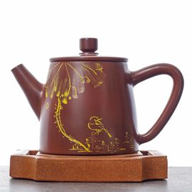 Чайник 130мл “Птица и лотос", циньчжоуская керамика (78401)-