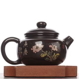 Чайник 115мл "Цветы", цзяньшуйская керамика (790696)-