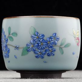 Пиала 100мл "Цветы", керамика из Цзиндечжень (402240)-