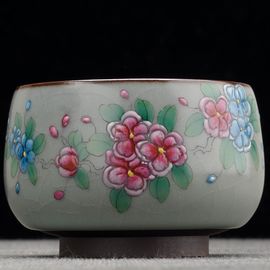 Пиала 125мл "Цветы", керамика из Цзиндечжень (402252)-