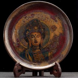 Чайный пруд 18,5см "Дуньхуанская бодхисаттва", фарфор из Цзиндечжэнь (71100)-