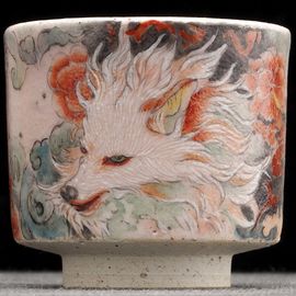 Пиала 150мл "Девятихвостная лиса", керамика из Цзиндечжень (402335)-