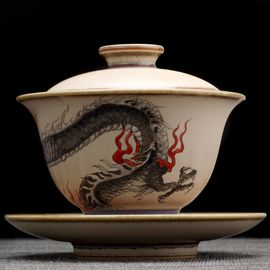 Гайвань 150мл "Черный дракон - элемент земли", керамика из Цзиндэчжэнь (402315)-