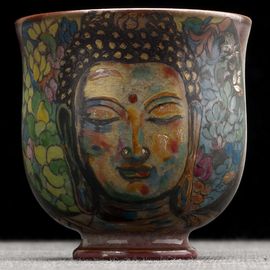 Пиала 120мл " Дуньхуанская бодхисаттва", керамика из Цзиндечжень (402372)-