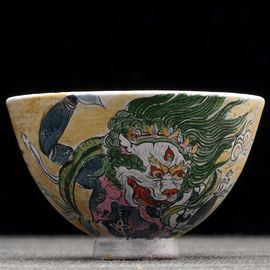 Пиала 60мл " Симхамукха", керамика из Цзиндечжень (402371)-