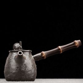 Чайник 85мл "Лотос с бамбуковой ручкой", нисинтао, Хуан Сяоян-