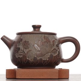 Чайник 210мл "Карпы в лотосовом пруду", циньчжоуская керамика (78586)-