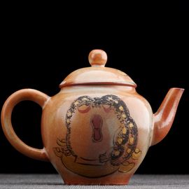 Чайник 134мл "Лягушка", дровяной обжиг, керамика (77305)-