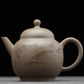 Чайник 100мл "Рыбы", мастер Хуан Чжанвэй (79627)-