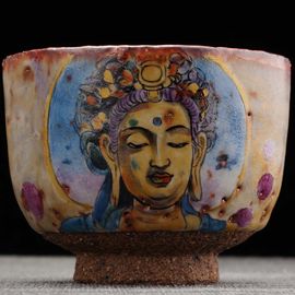 Пиала 185мл "Дуньхуанская бодхисаттва", керамика из Цзиндечжень (402530)-