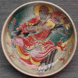 Чайный пруд 15см "Архат Нагасена", керамика из Цзиндечжэнь (71104)-