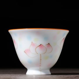 Пиала 45мл "Лотосы", фарфор Бинъюй (52292)-