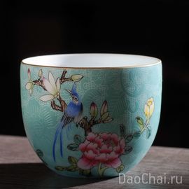 Пиала 120мл "Птица", техника Бахуа, Цзиндэчжэнь (52299)-
