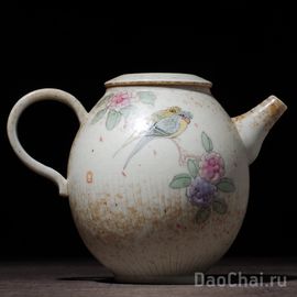 Чайник 190мл, ручная роспись, глазурь сино (77114)-