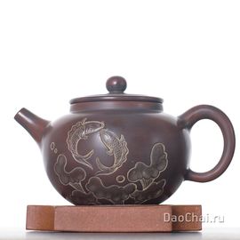 Чайник 230мл "Рыбы", циньчжоуская керамика (78046)-